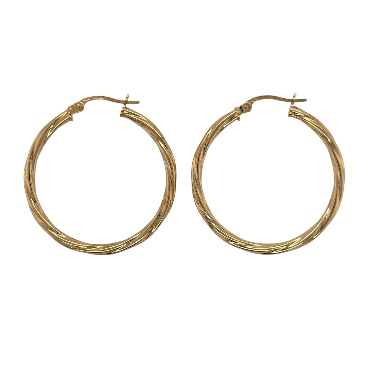 9ct Gold Twisted Hoop Creole Earrings