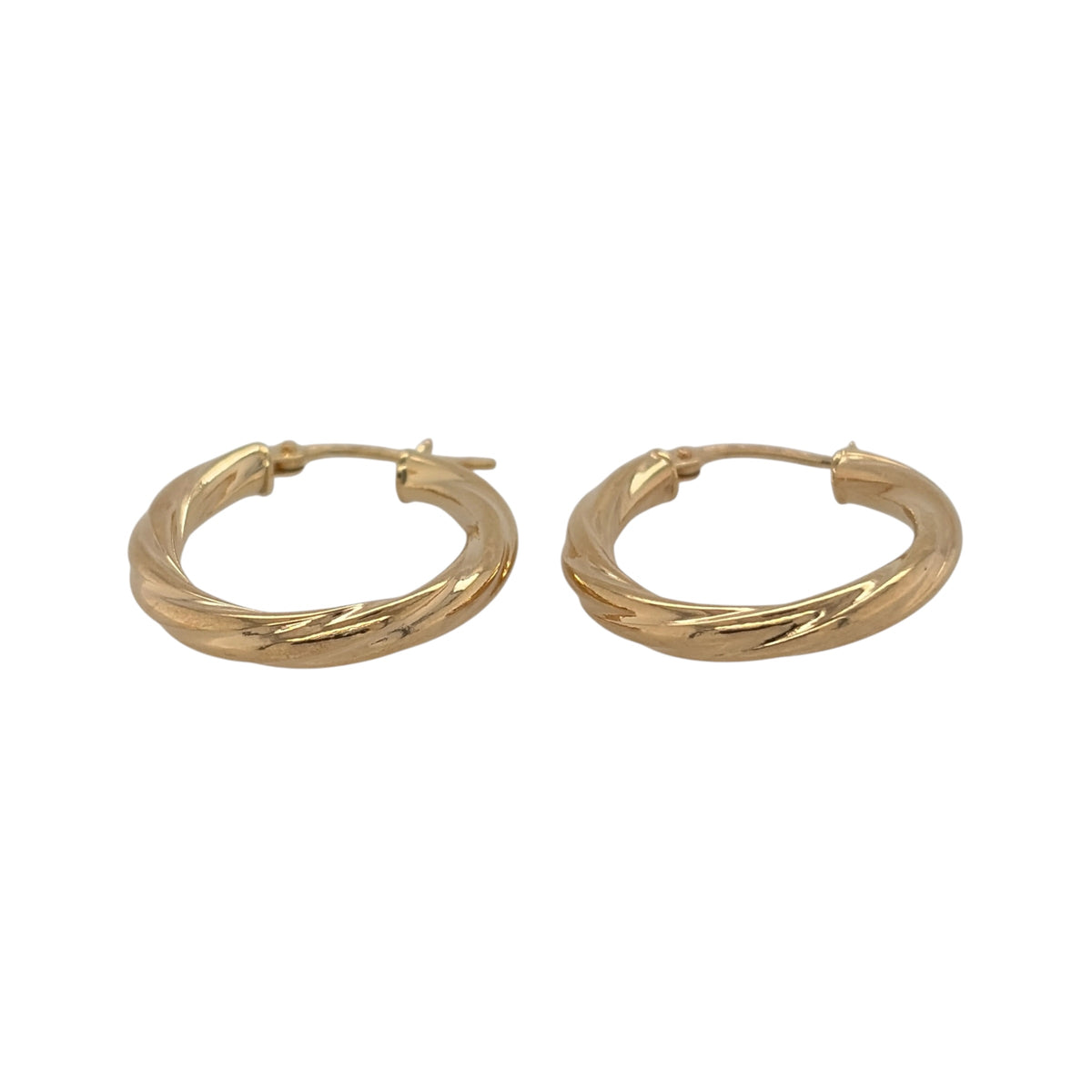 New 9ct Yellow Gold Twisted Oval Creole Earrings with the weight 1.30 gram and approx 2.5cm height
