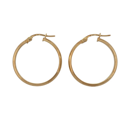 9ct Gold Plain Hoop Creole Earrings
