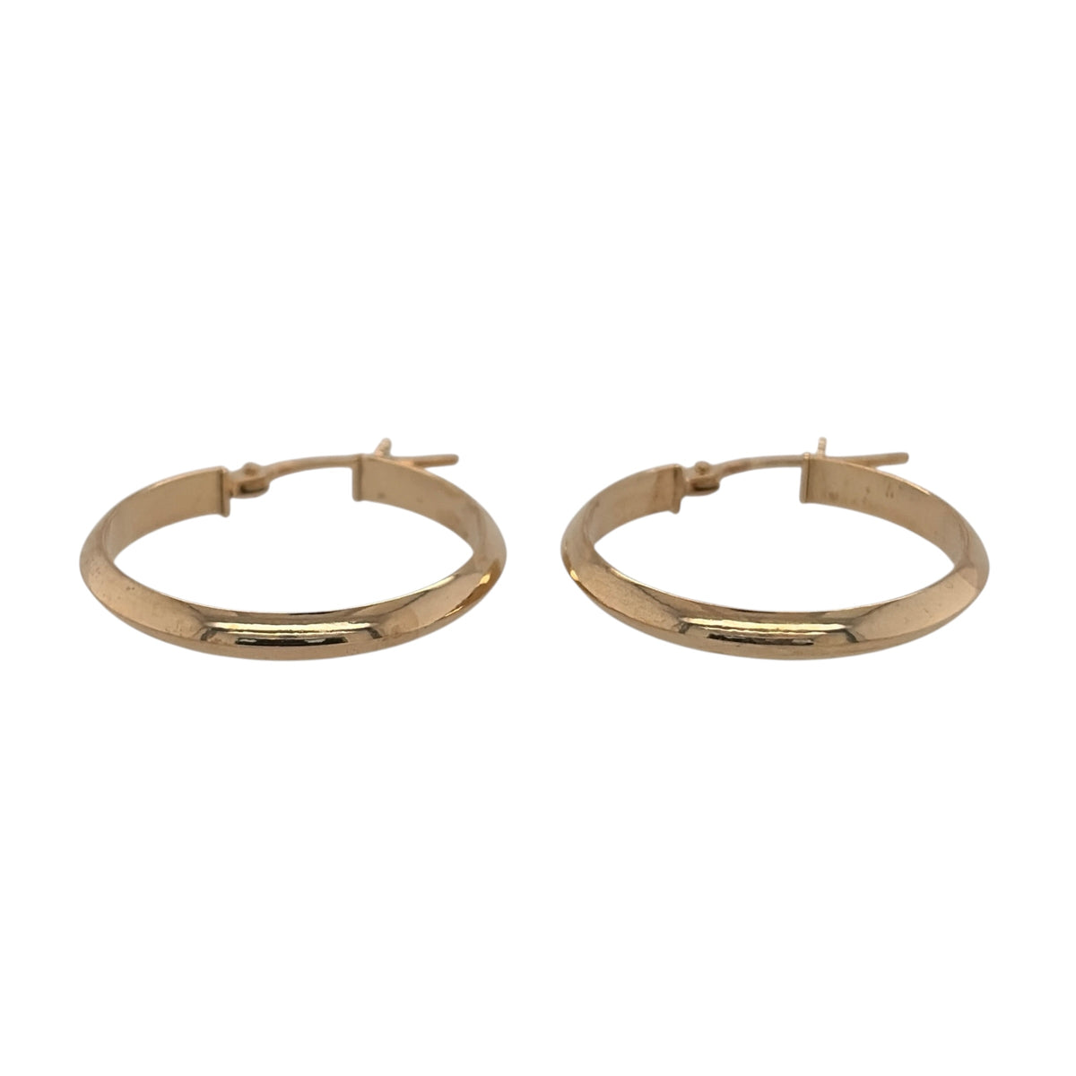 New 9ct Yellow Gold Plain Hoop Creole Earrings with the weight 1.30 gram and approx 2.3cm diameter