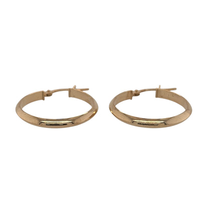 New 9ct Yellow Gold Plain Hoop Creole Earrings with the weight 1.30 gram and approx 2.3cm diameter