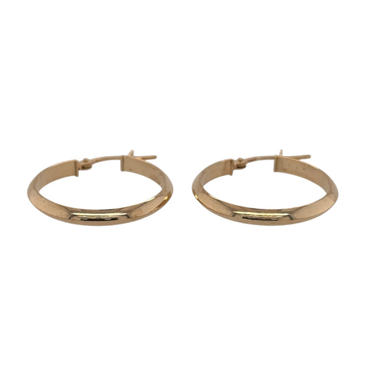 New 9ct Yellow Gold Plain Hoop Creole Earrings with the weight 1.30 gram and approx 2.3cm diameter