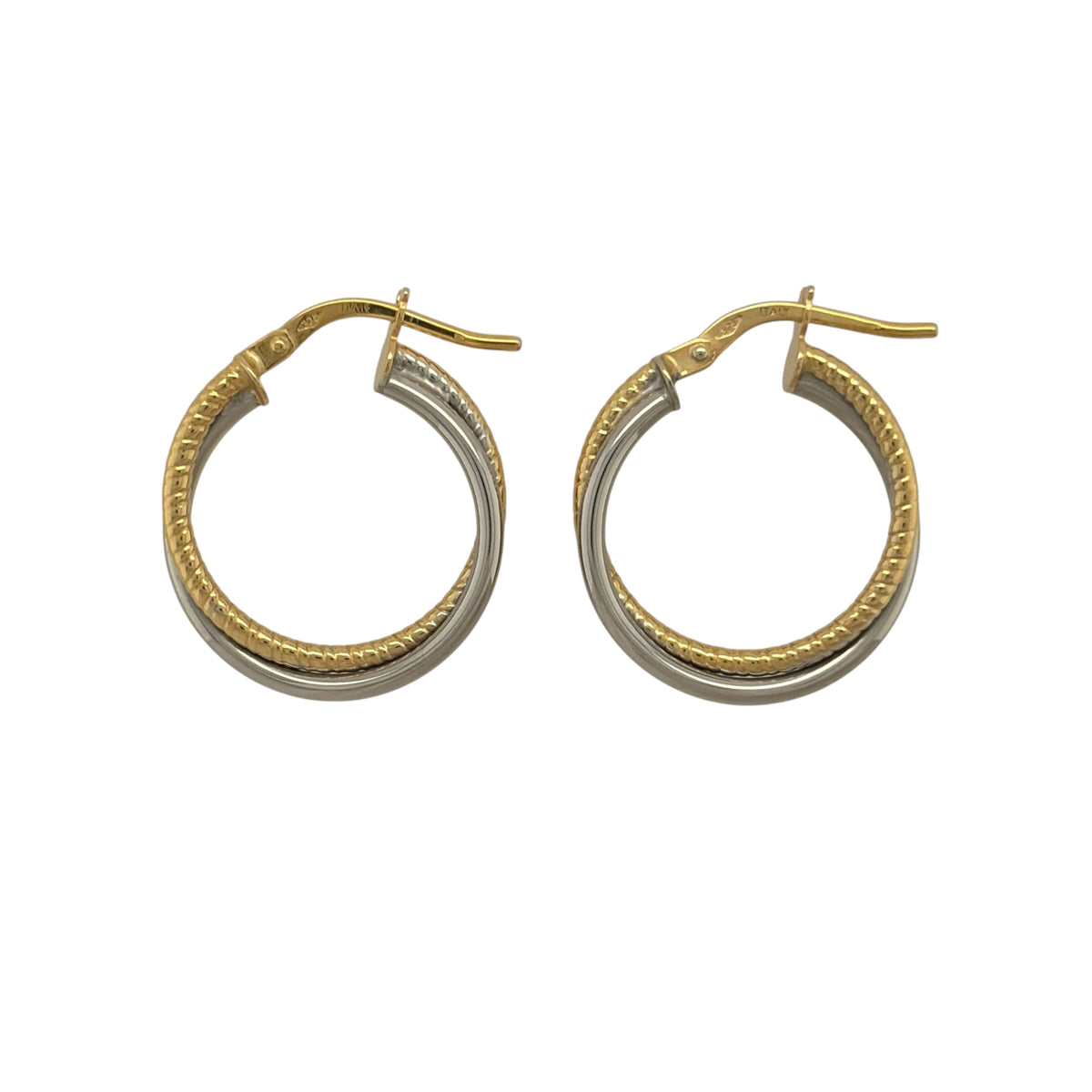 9ct Gold Double Twist Hoop Creole Earrings