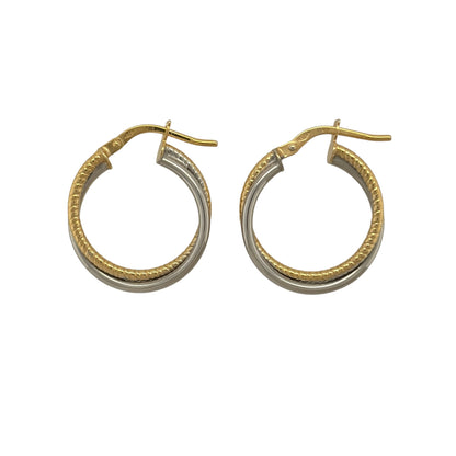 9ct Gold Double Twist Hoop Creole Earrings