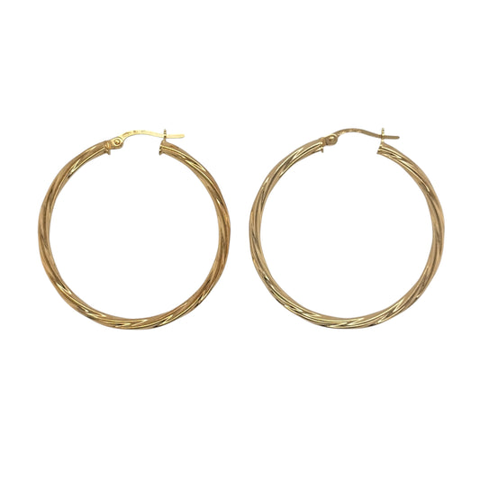 9ct Gold Twisted Hoop Creole Earrings