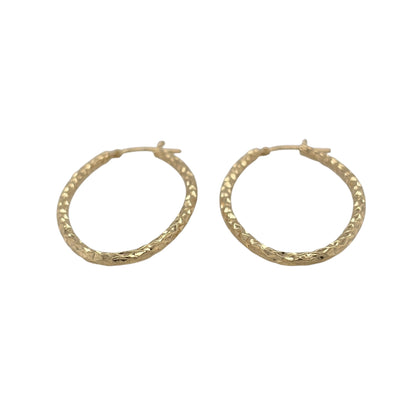 New 9ct Yellow Gold Sparkle Textured Oval Creole Earrings with the weight 1.30 grams and approx 4cm height