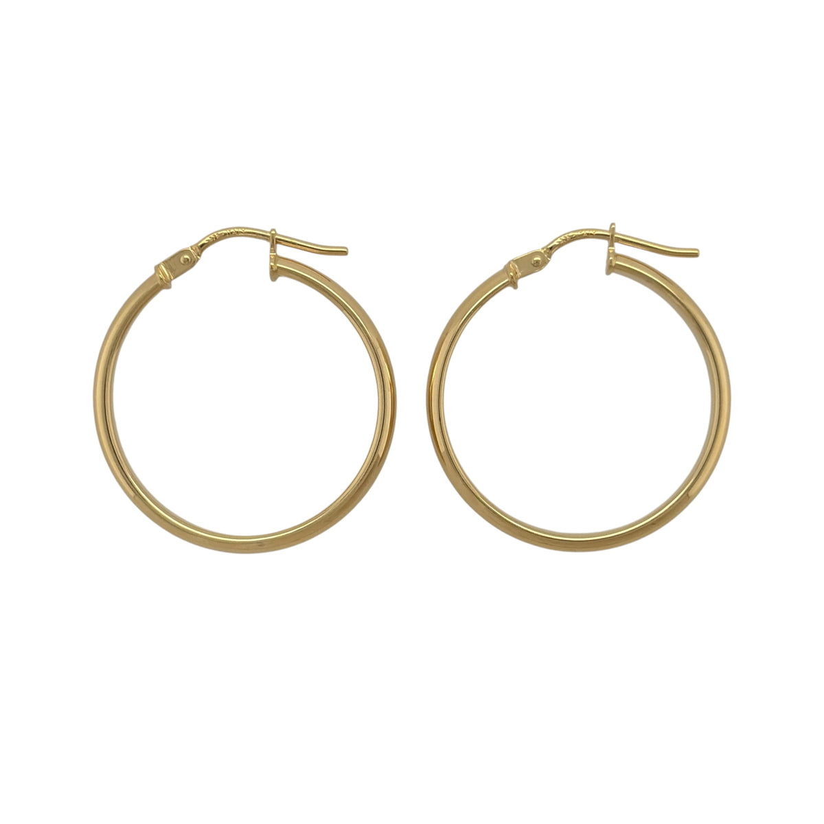 9ct Gold Plain Hoop Creole Earrings