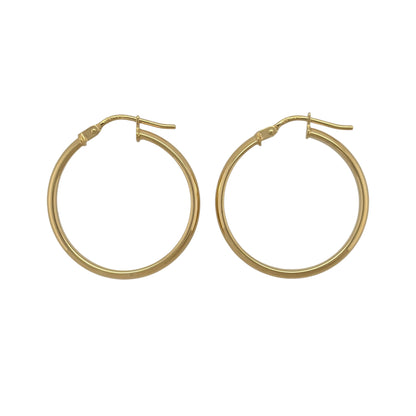 9ct Gold Plain Hoop Creole Earrings