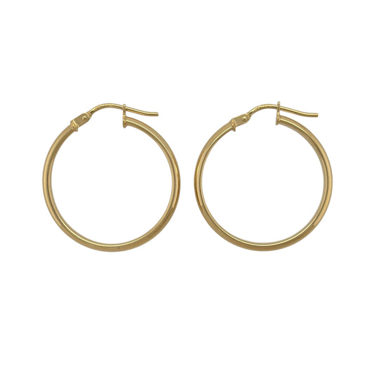 9ct Gold Plain Hoop Creole Earrings