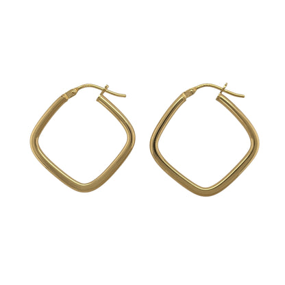 9ct Gold Plain Square Creole Earrings