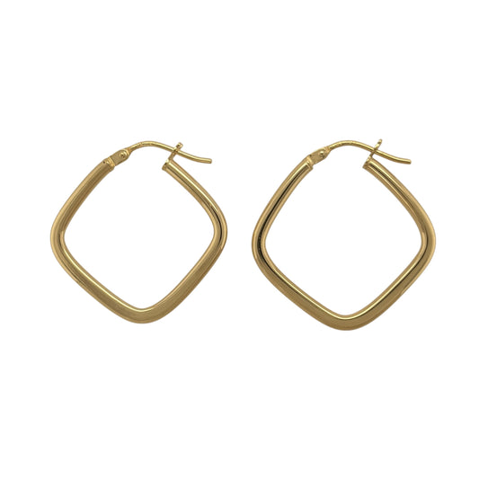 9ct Gold Plain Square Creole Earrings