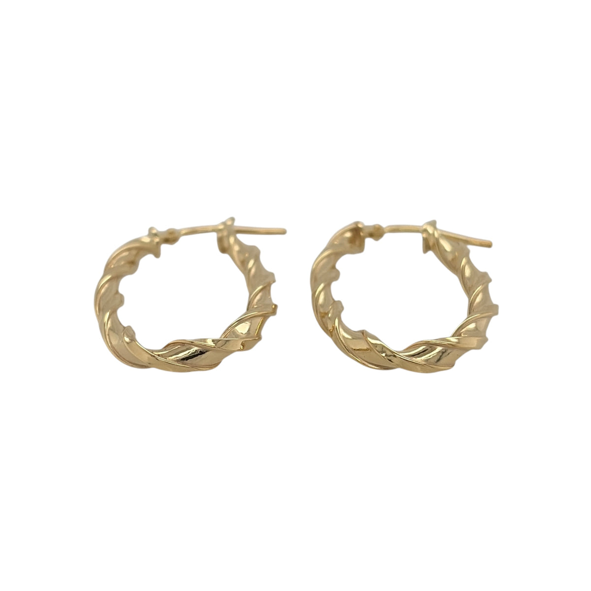 New 9ct Yellow Gold Twisted Oval Creole Earrings with the weight 1.40 grams and approx 2.9cm height
