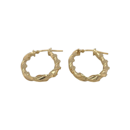 New 9ct Yellow Gold Twisted Oval Creole Earrings with the weight 1.40 grams and approx 2.9cm height