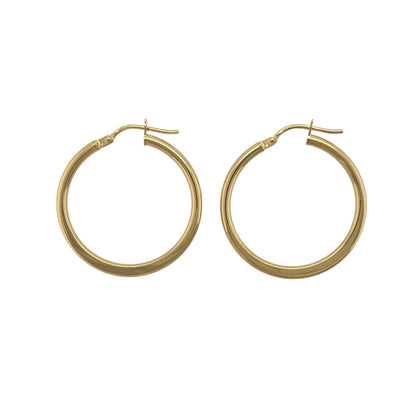 9ct Gold Plain Hoop Creole Earrings