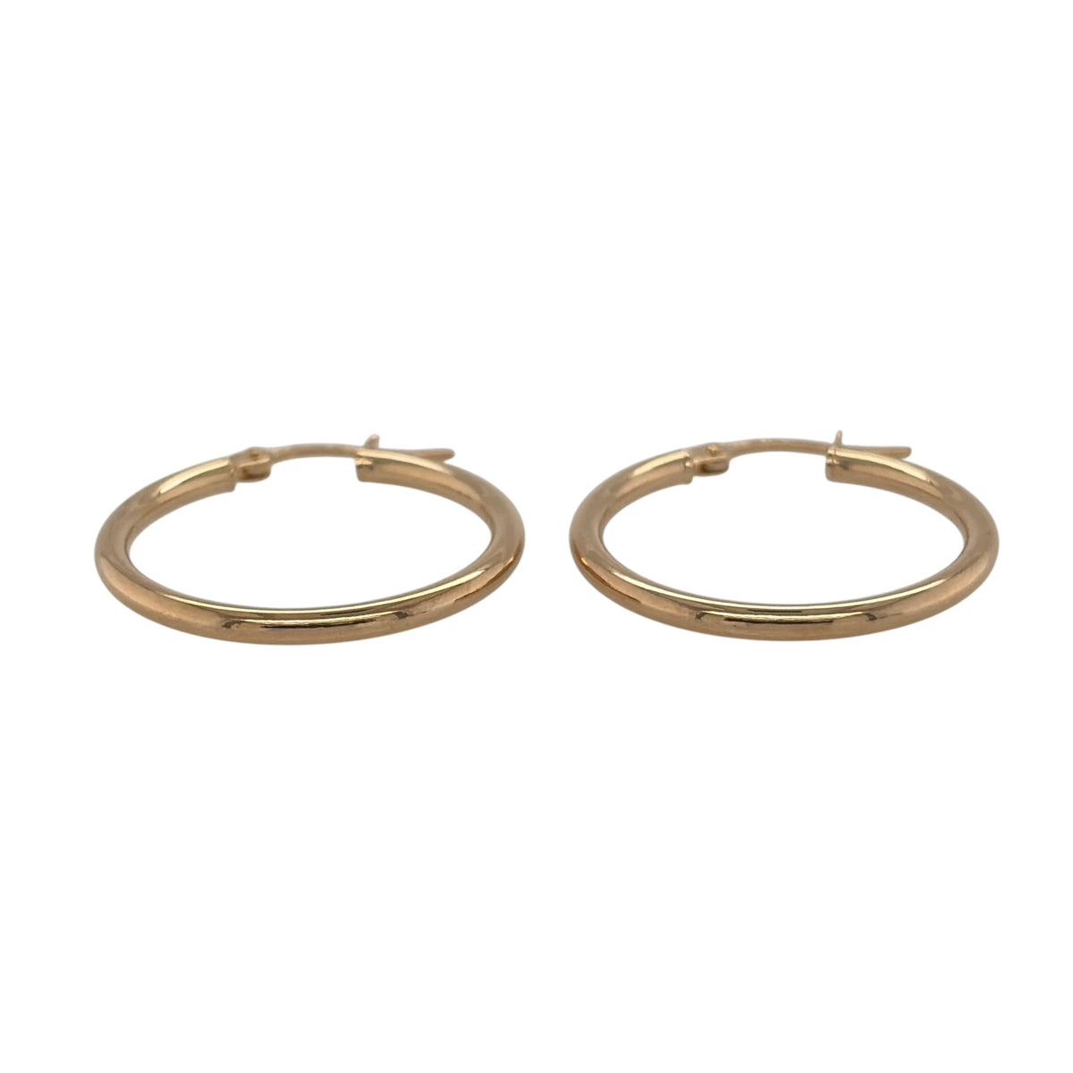 New 9ct Yellow Gold Plain Hoop Creole Earrings with the weight 1.70 grams and approx 2.3cm diameter