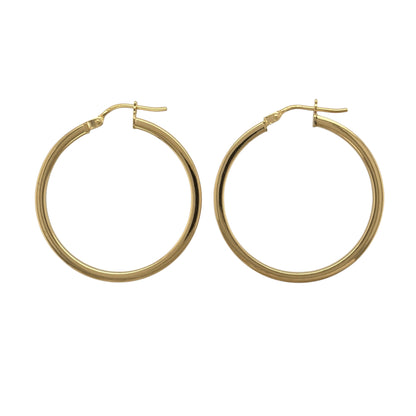 9ct Gold Plain Hoop Creole Earrings