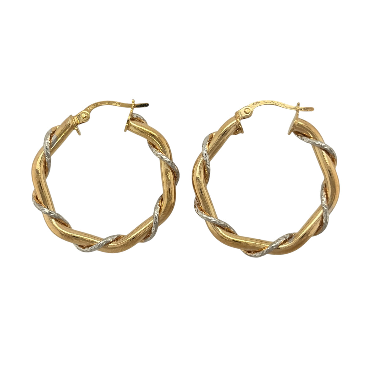 9ct Gold Twisted Hoop Creole Earrings