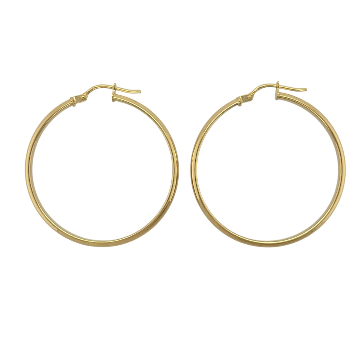 9ct Gold Plain Hoop Creole Earrings