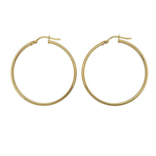 9ct Gold Plain Hoop Creole Earrings