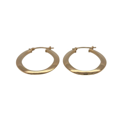 New 9ct Yellow Gold Plain Oval Creole Earrings with the weight 1.90 grams and approx 3.3cm height