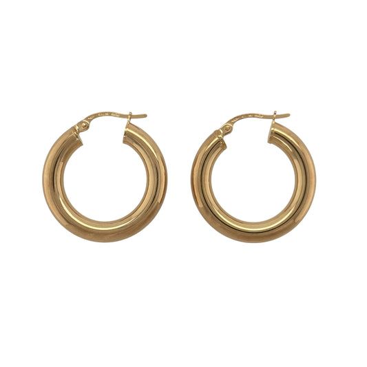 9ct Gold Plain Hoop Creole Earrings