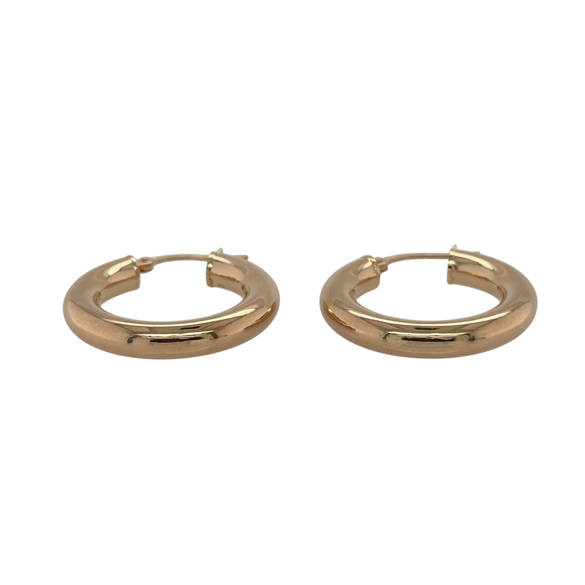 New 9ct Yellow Gold Plain Hoop Creole Earrings with the weight 2 grams and approx 1.8cm height