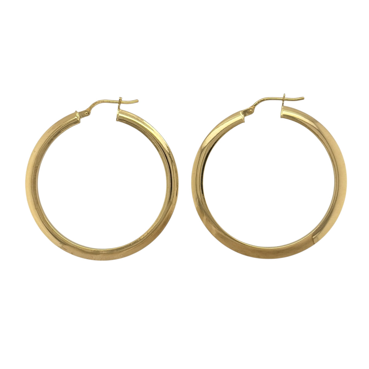 9ct Gold Plain Hoop Creole Earrings