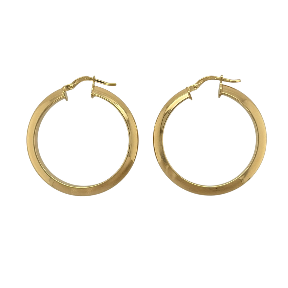 9ct Gold Plain Hoop Creole Earrings