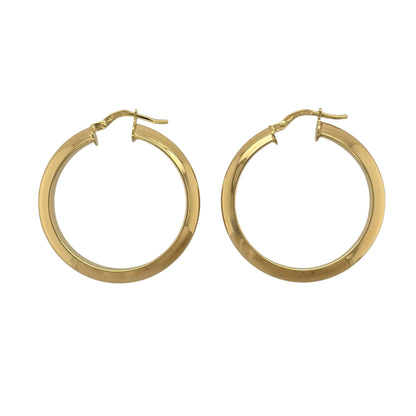 9ct Gold Plain Hoop Creole Earrings