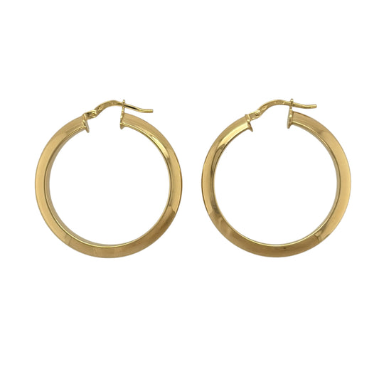 9ct Gold Plain Hoop Creole Earrings