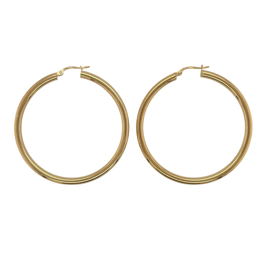 9ct Gold Plain Hoop Creole Earrings
