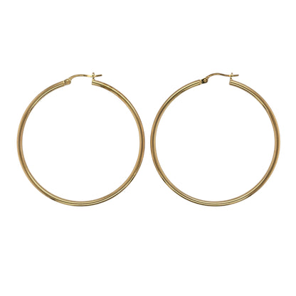 9ct Gold Plain Hoop Creole Earrings