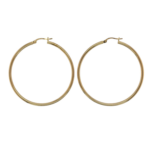 9ct Gold Plain Hoop Creole Earrings