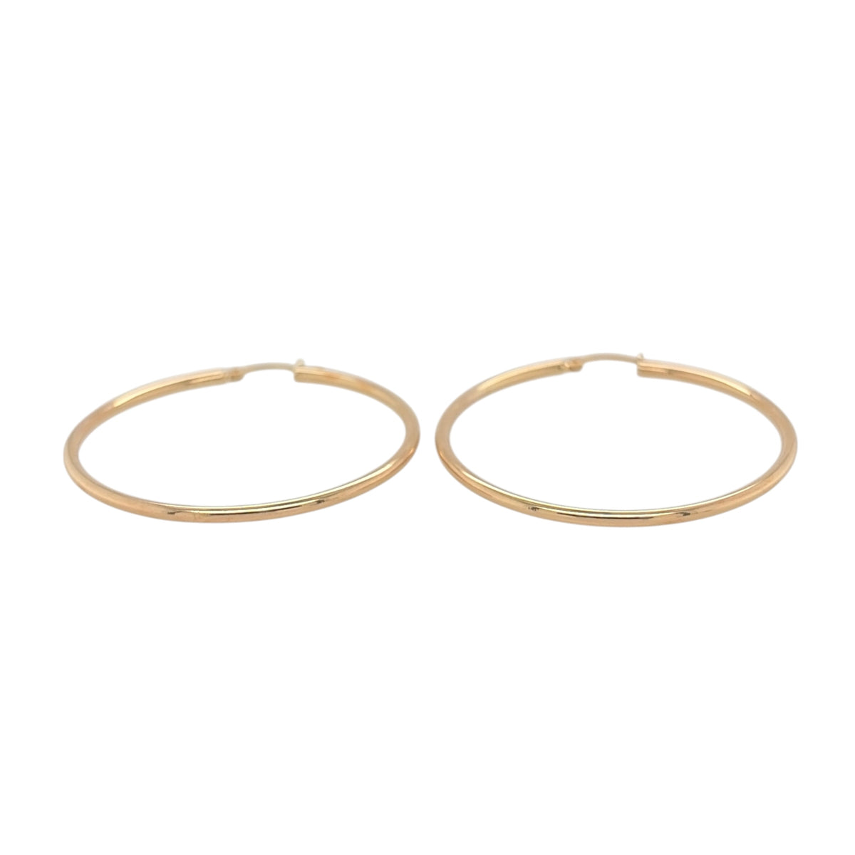 New 9ct Yellow Gold Plain Hoop Creole Earrings with the weight 3.30 grams and approx 4cm diameter