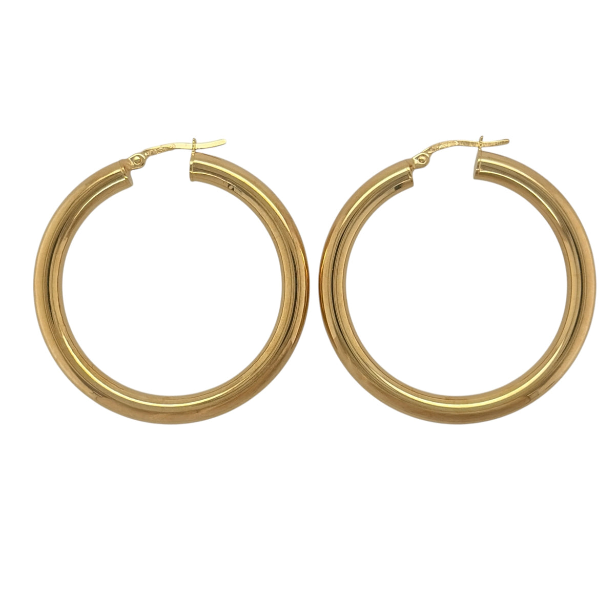 9ct Gold Plain Hoop Creole Earrings