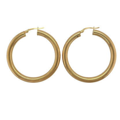9ct Gold Plain Hoop Creole Earrings