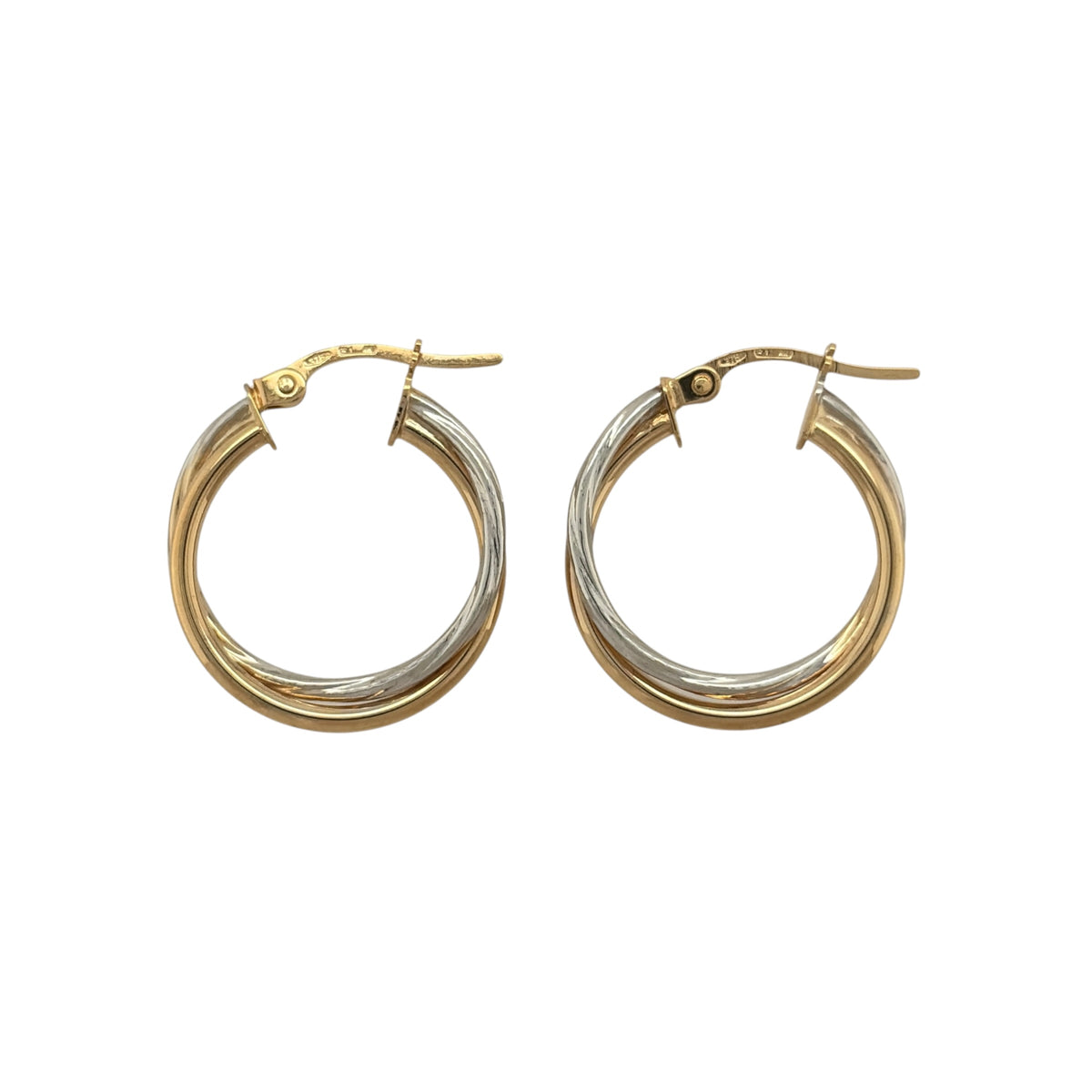9ct Gold Twist Hoop Creole Earrings