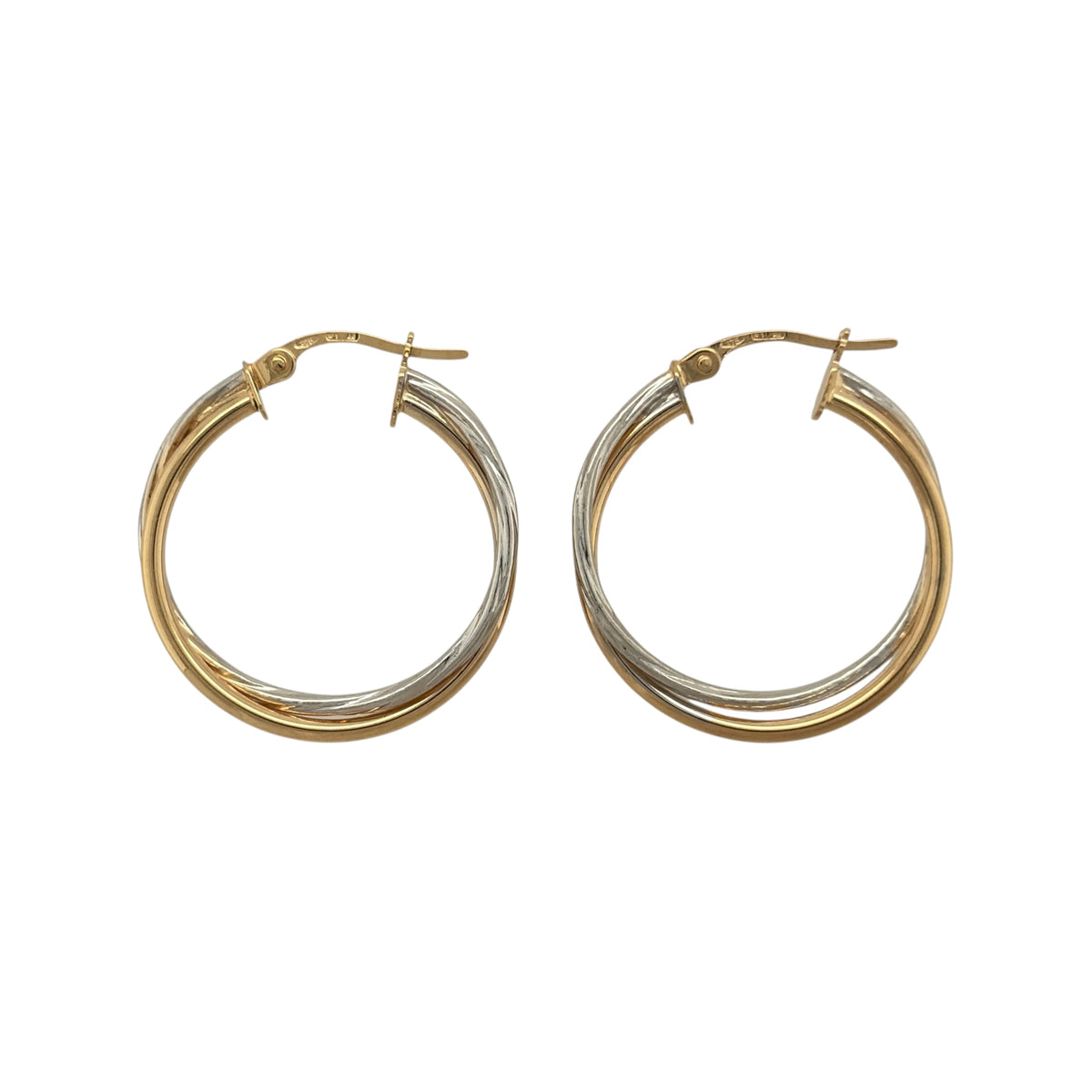 9ct Gold Twist Hoop Creole Earrings