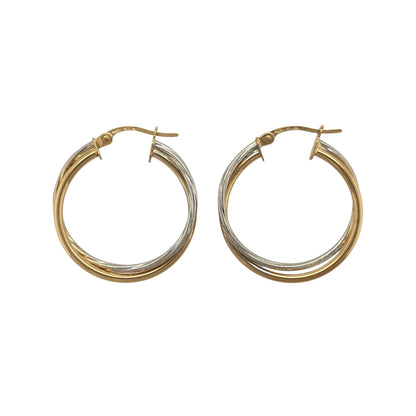 9ct Gold Twist Hoop Creole Earrings