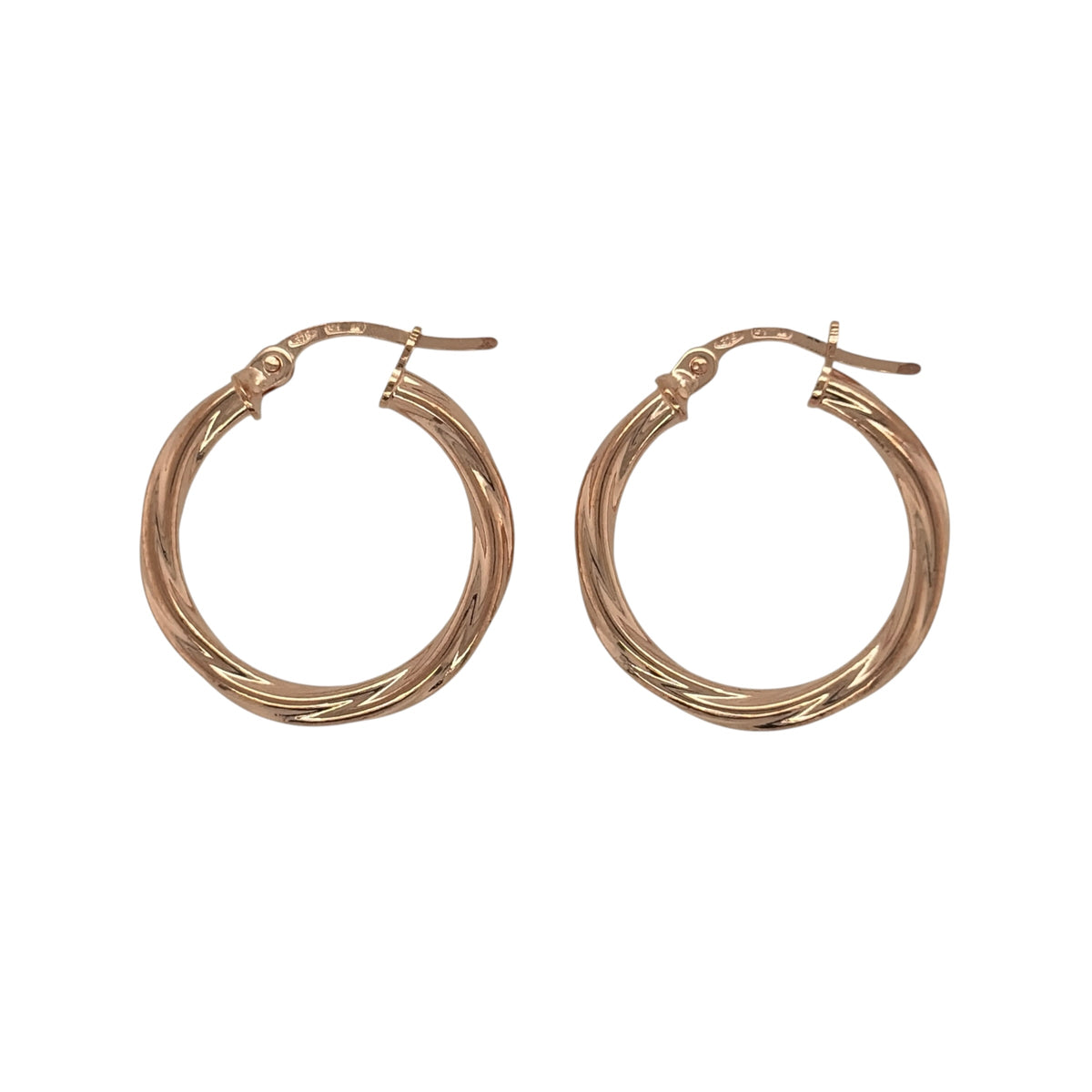 9ct Gold Twisted Hoop Creole Earrings