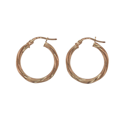 9ct Gold Twisted Hoop Creole Earrings