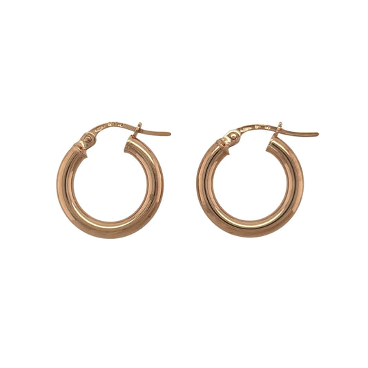9ct Gold Plain Hoop Creole Earrings