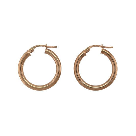 9ct Gold Plain Hoop Creole Earrings