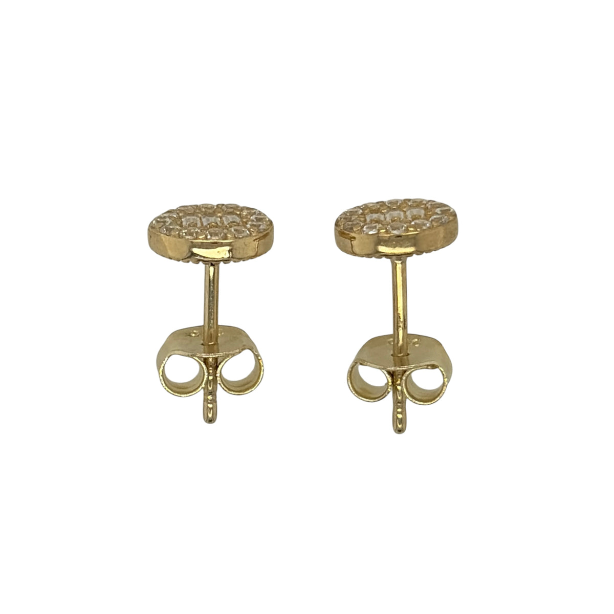9ct Gold & Cubic Zirconia Round Cluster Stud Earrings