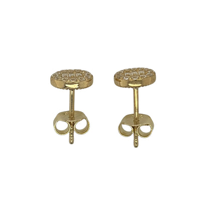 9ct Gold & Cubic Zirconia Round Cluster Stud Earrings