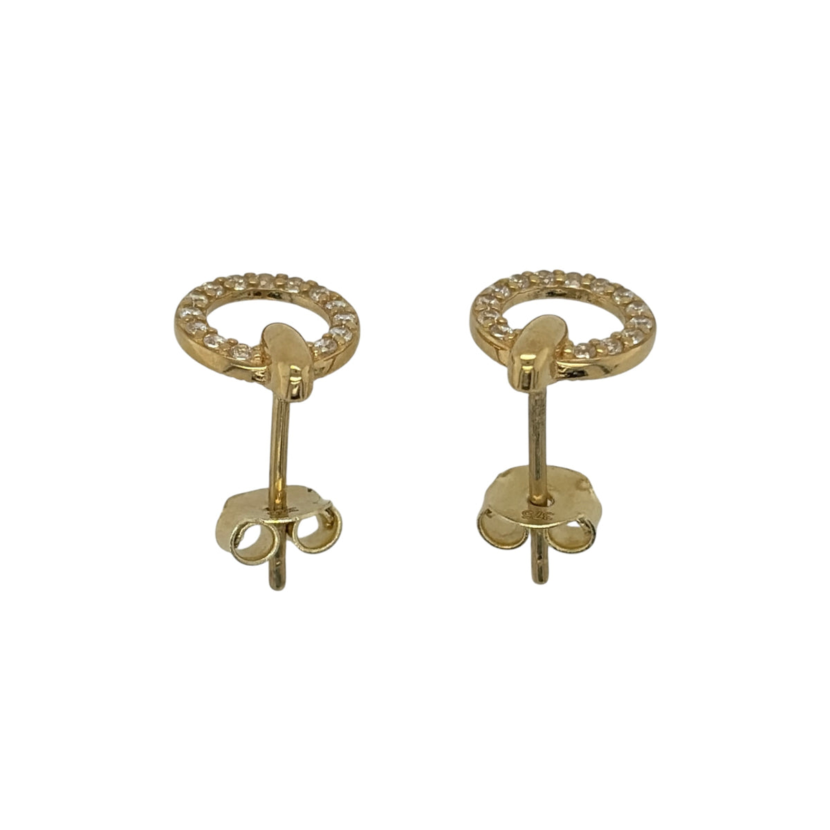 9ct Gold & Cubic Zirconia Round Stud Earrings