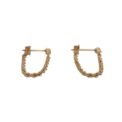New 9ct Yellow Gold Rope Drop Earrings with the weight 0.90 grams and length 2.9cm