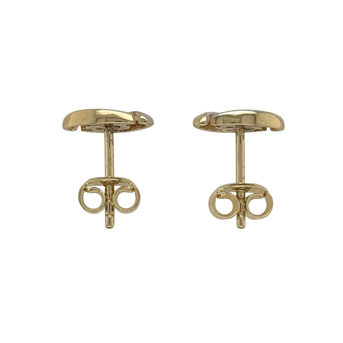 9ct Gold & Cubic Zirconia Oval Stud Earrings