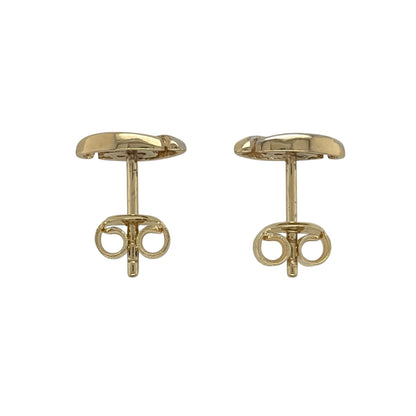 9ct Gold & Cubic Zirconia Oval Stud Earrings