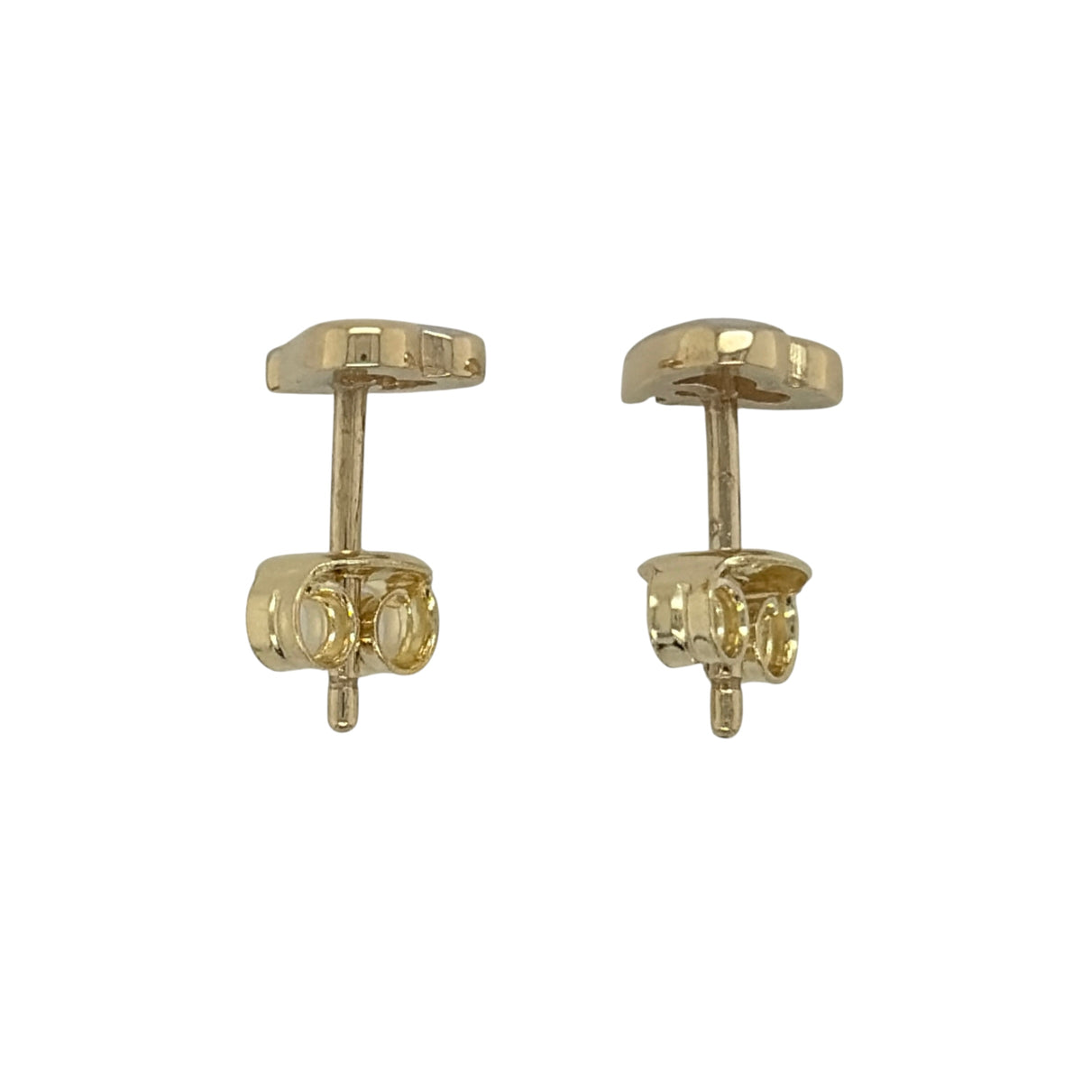 9ct Gold & Cubic Zirconia Heart Stud Earrings